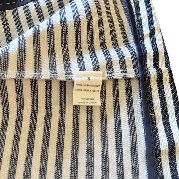 BCNU Nordstrom Navy White Striped Open Front Blazer Jacket Size Small Nautical - Picture 7 of 9